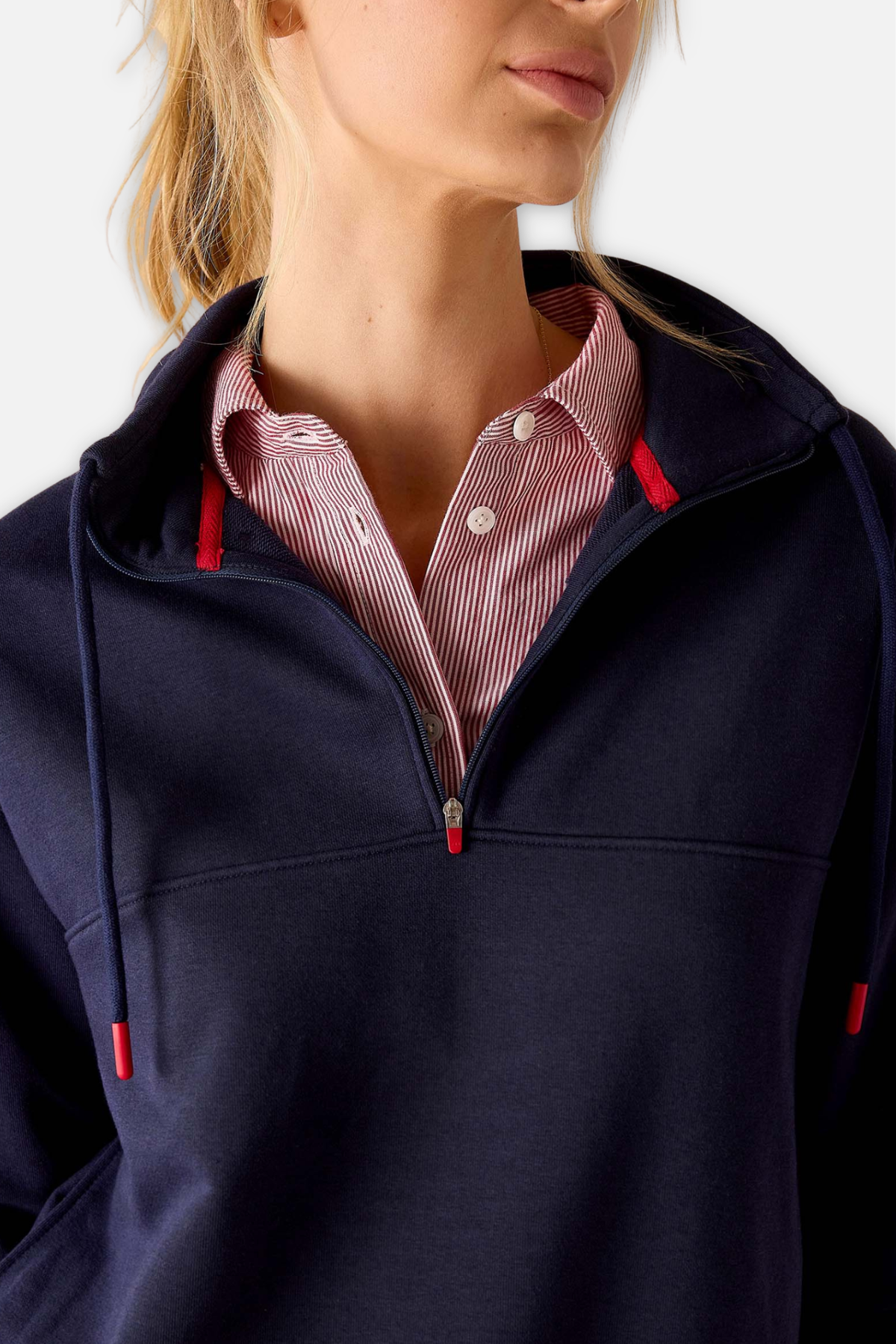 Frenchie Quarter Zip Sweatshirt - Cadet Blue