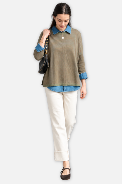 Catalina Crew Sweater - Jungle Stripe