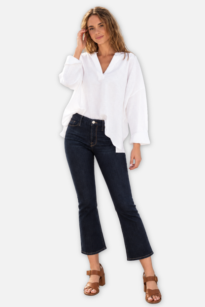Amelia Cuff 3/4 Sleeve Tee - White