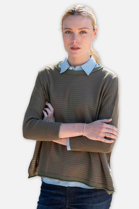 Catalina Crew Sweater - Jungle Stripe