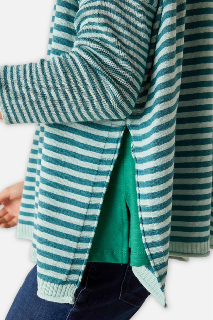 Catalina Crew Sweater - Deep Ocean & Rain Stripe