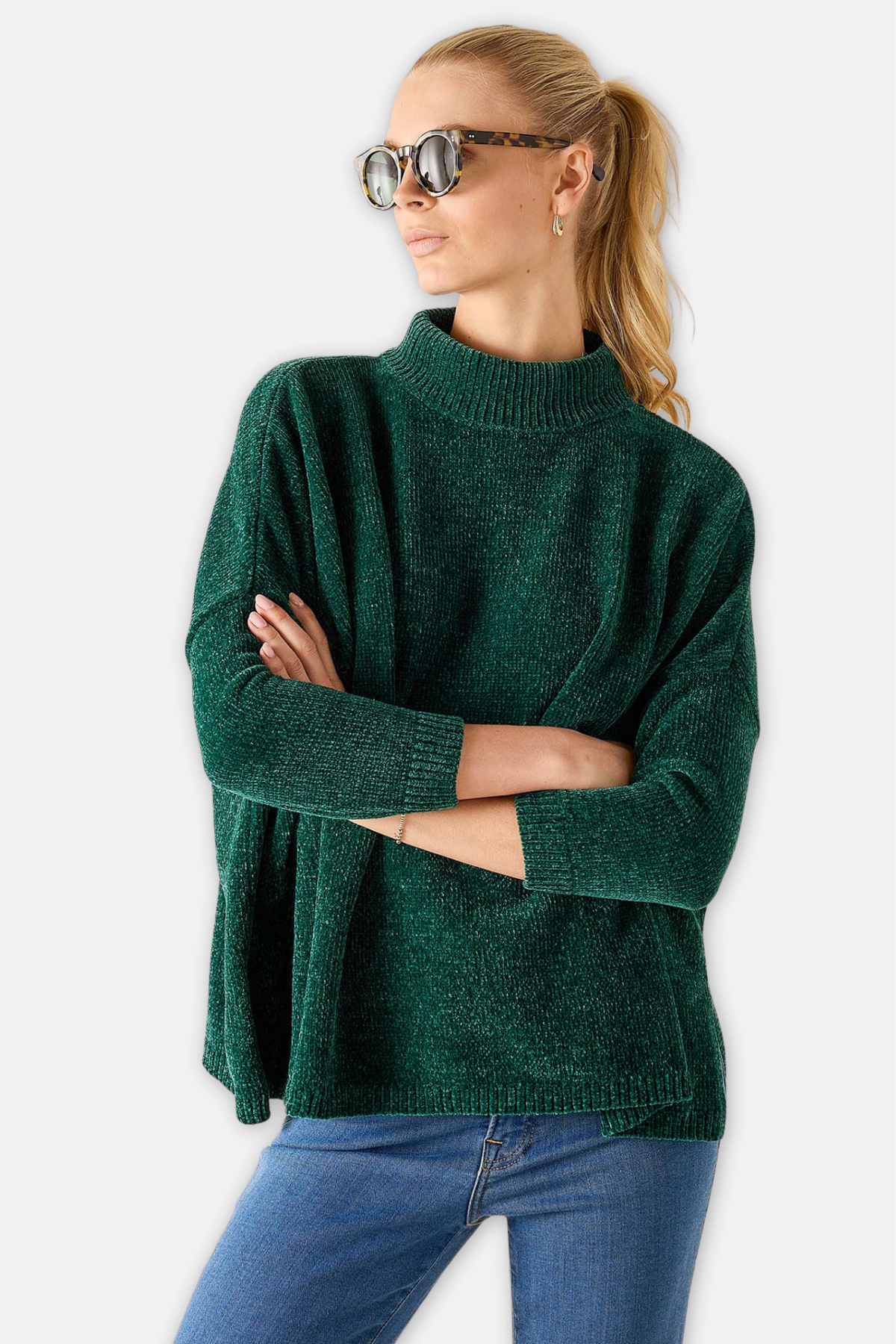 Catalina Chenille Sweater - Everglade Green