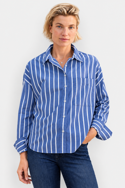 Tennyson Shirt - Tile Blue Stripe