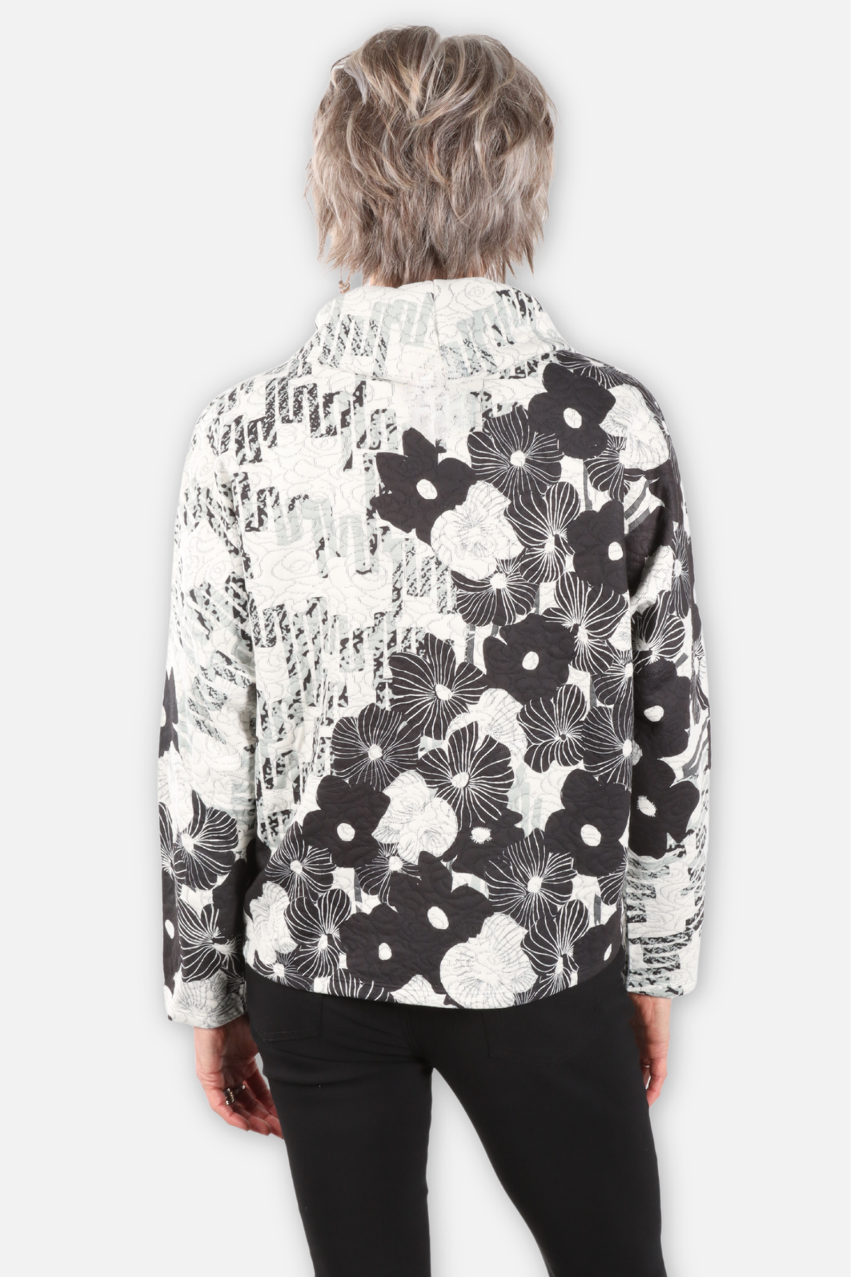 Jacquard Cowl Neck Top - Mallori