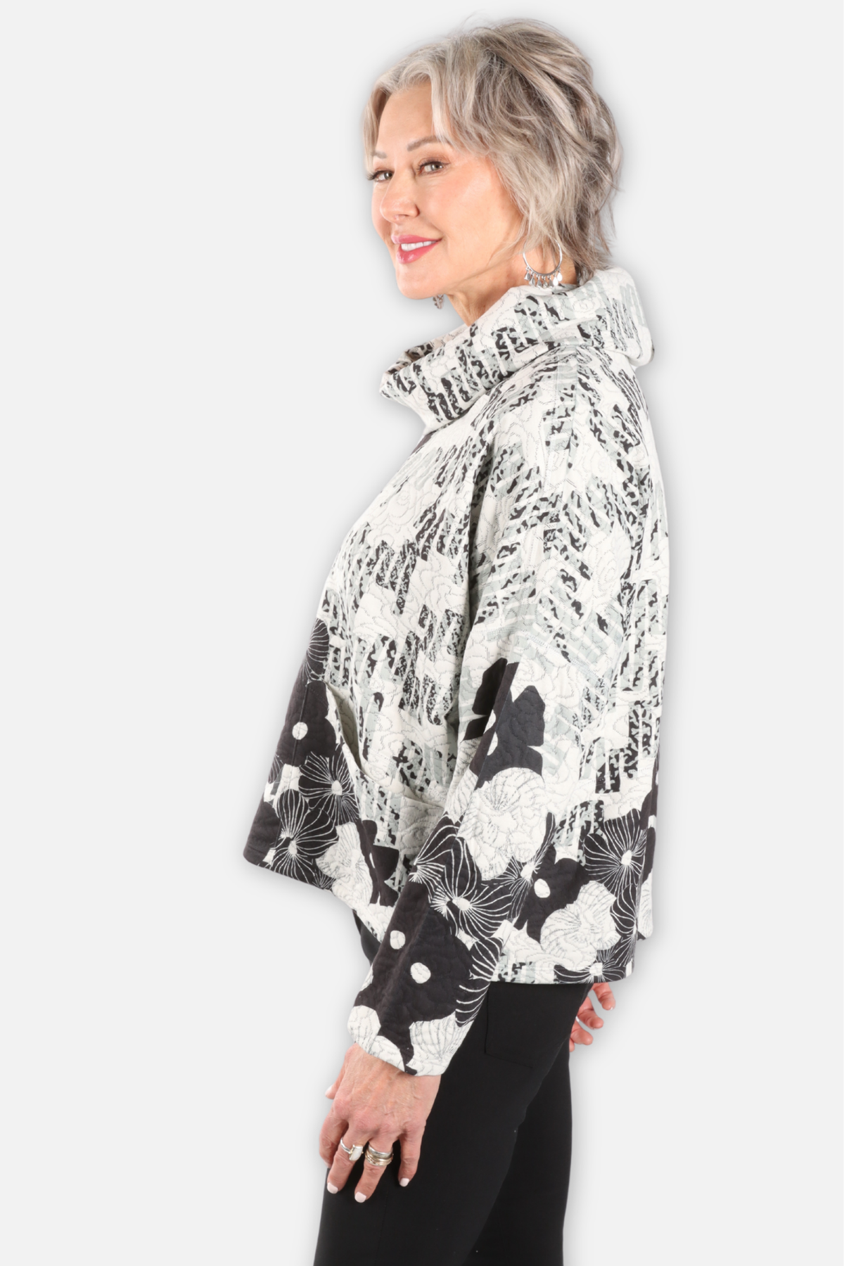 Jacquard Cowl Neck Top - Mallori