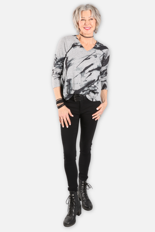 V Neck Easy Top - Paint Flow