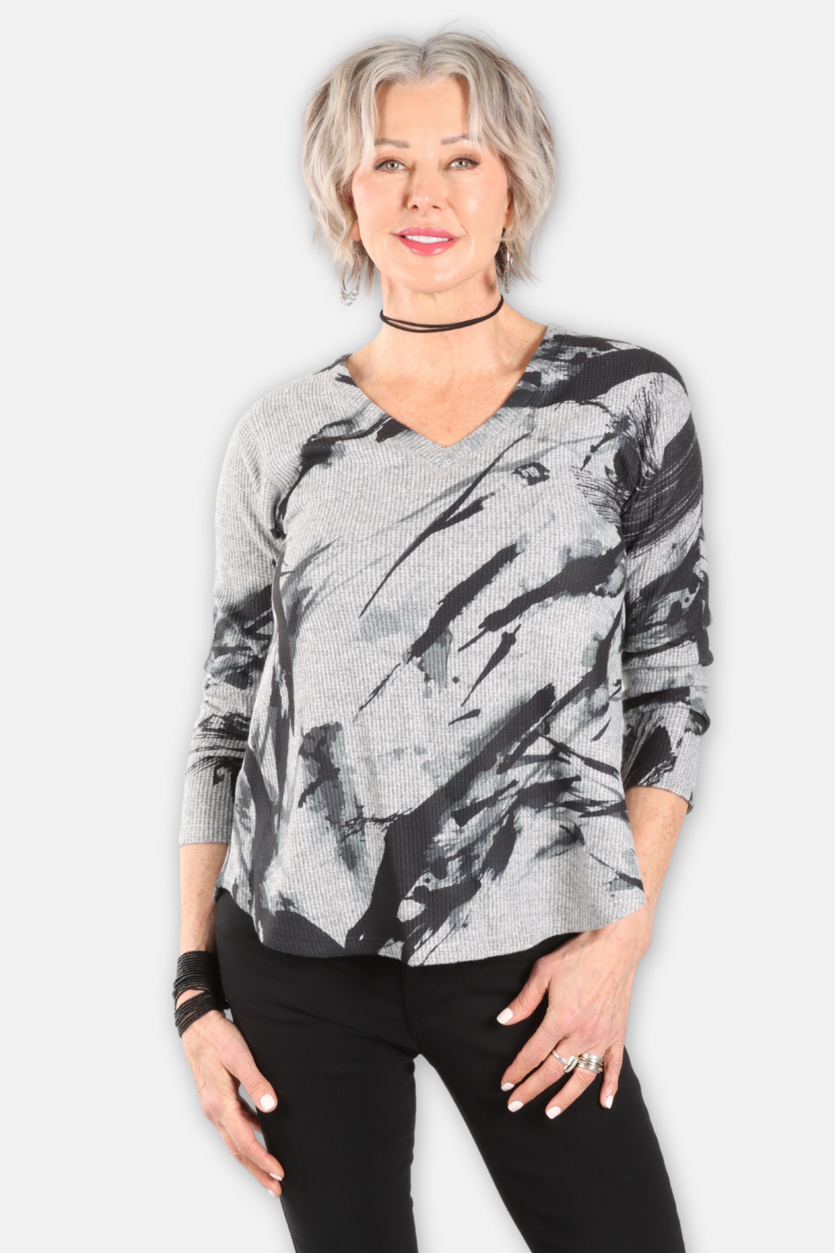 V Neck Easy Top - Paint Flow