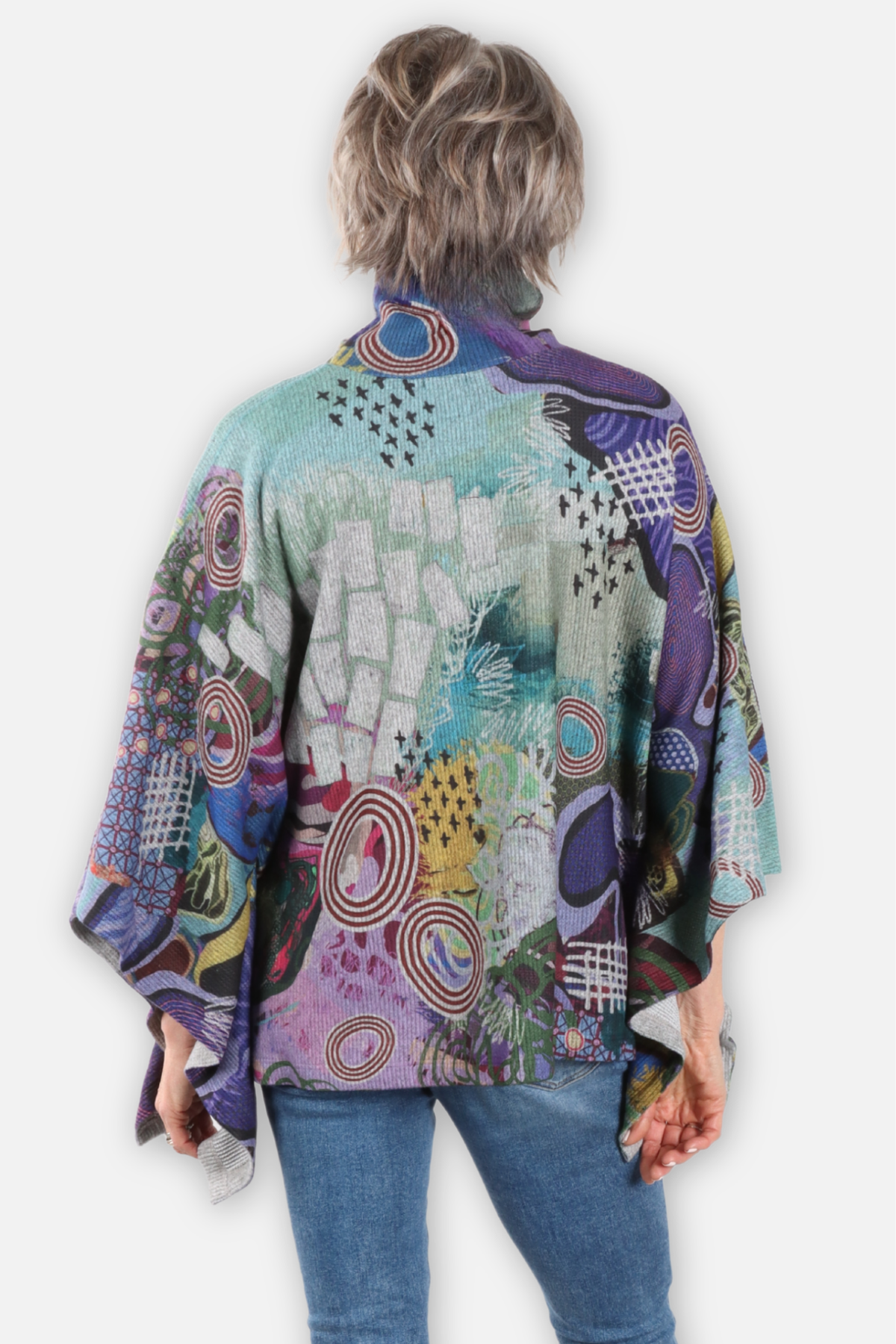 Turtleneck Poncho - Violeta
