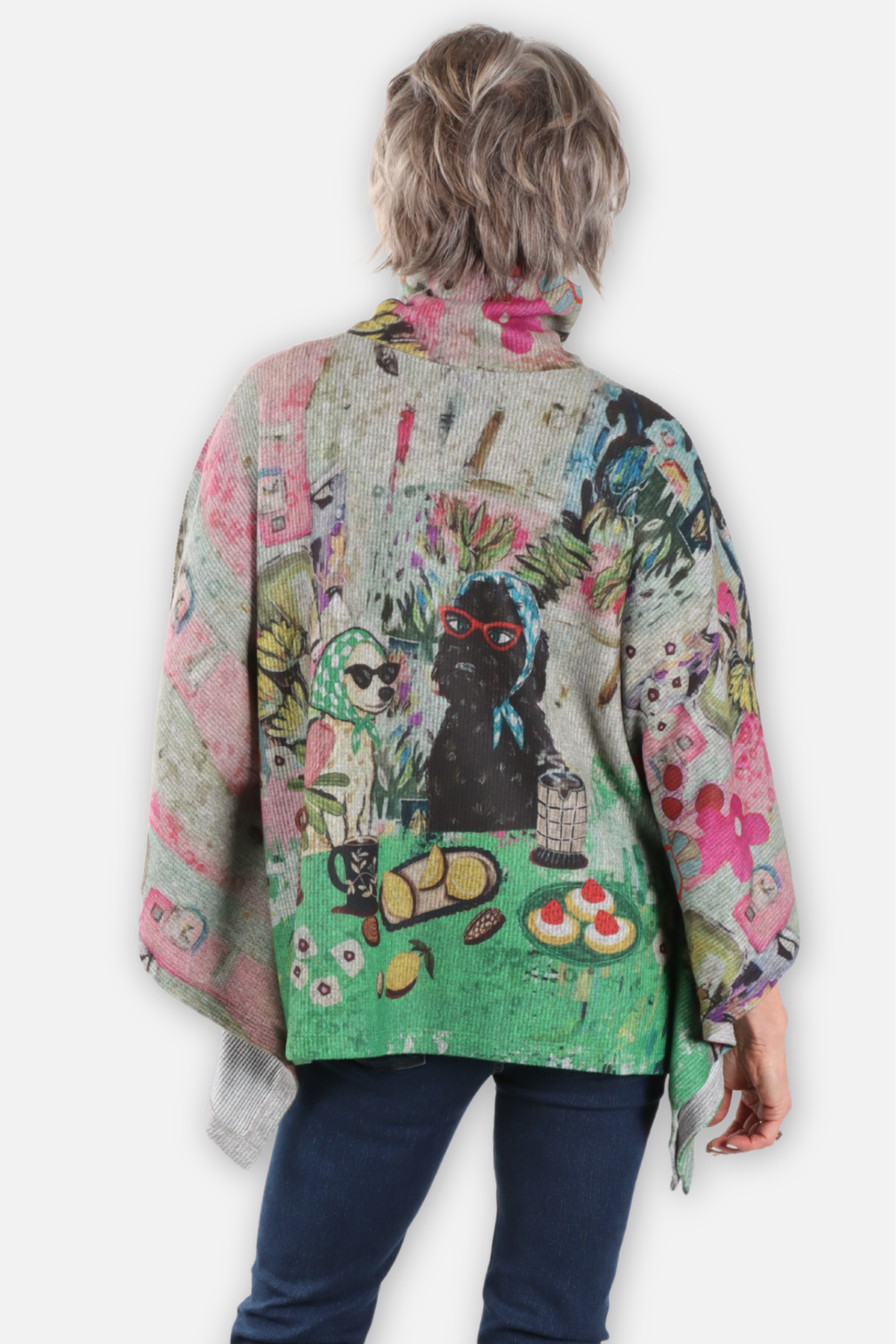 Turtleneck Poncho - Spill The Tea Dogs