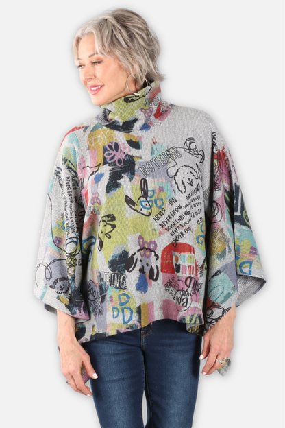 Turtleneck Poncho - Wild Pups