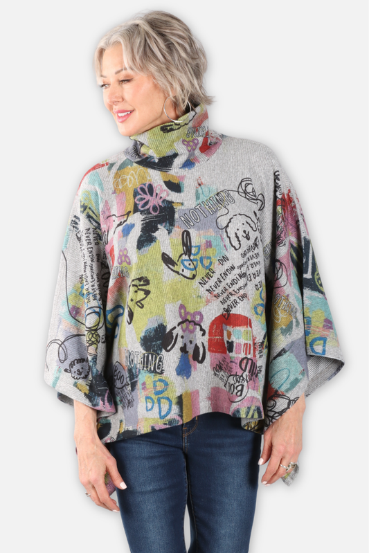 Turtleneck Poncho - Wild Pups