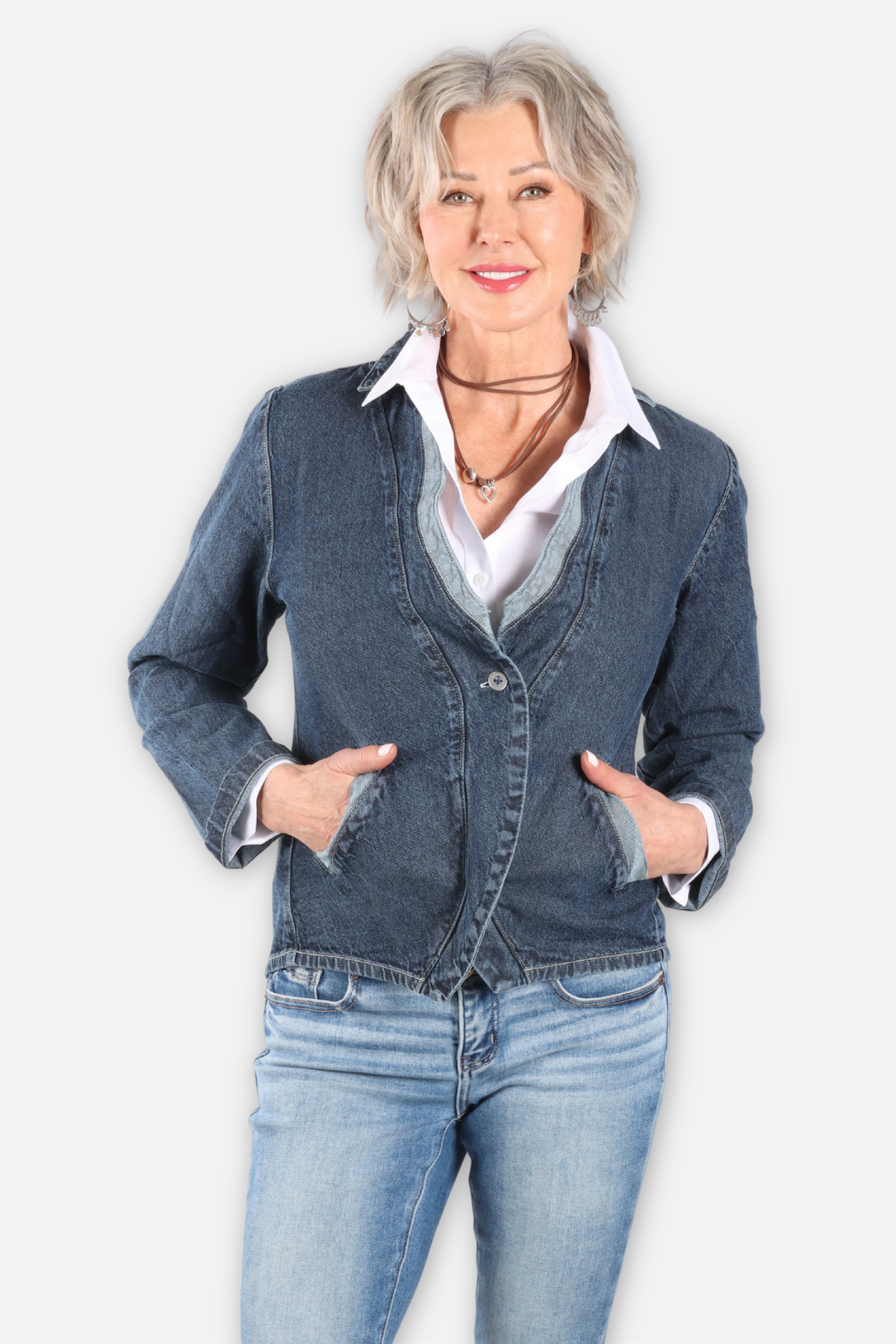 Cameo Denim Blazer - Classic Blue