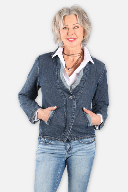 Cameo Denim Blazer - Classic Blue