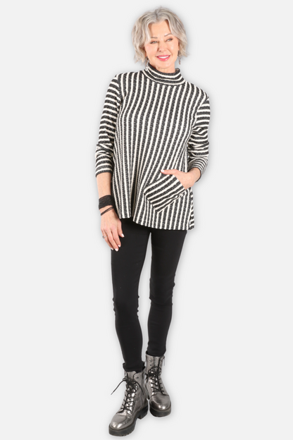 Mix Stripe Pocket Tunic - Cloud