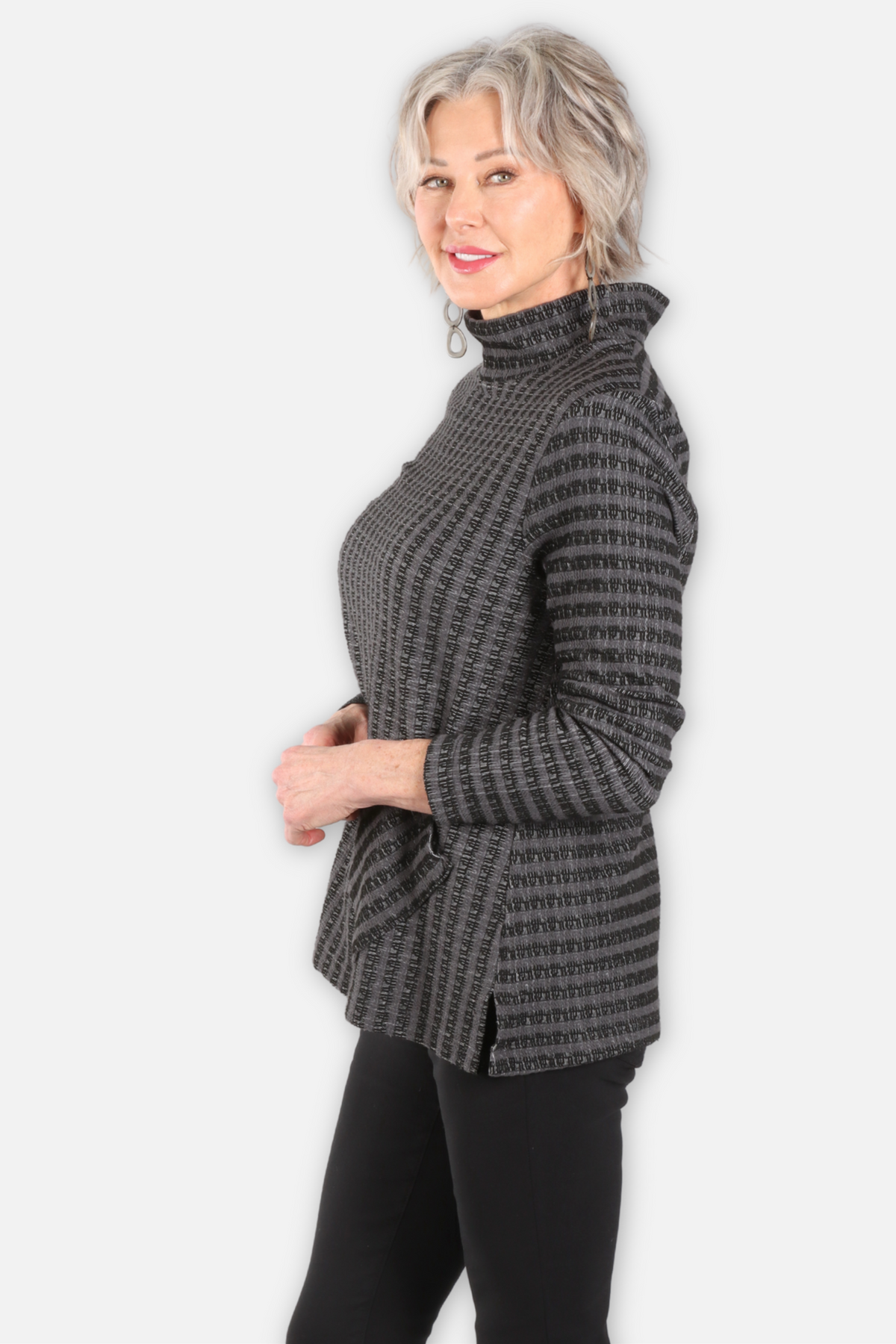 Mix Stripe Pocket Tunic - Dusk