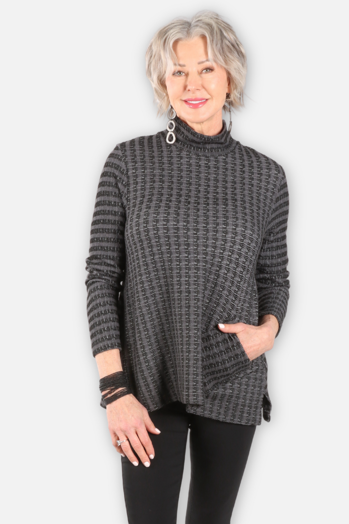 Mix Stripe Pocket Tunic - Dusk