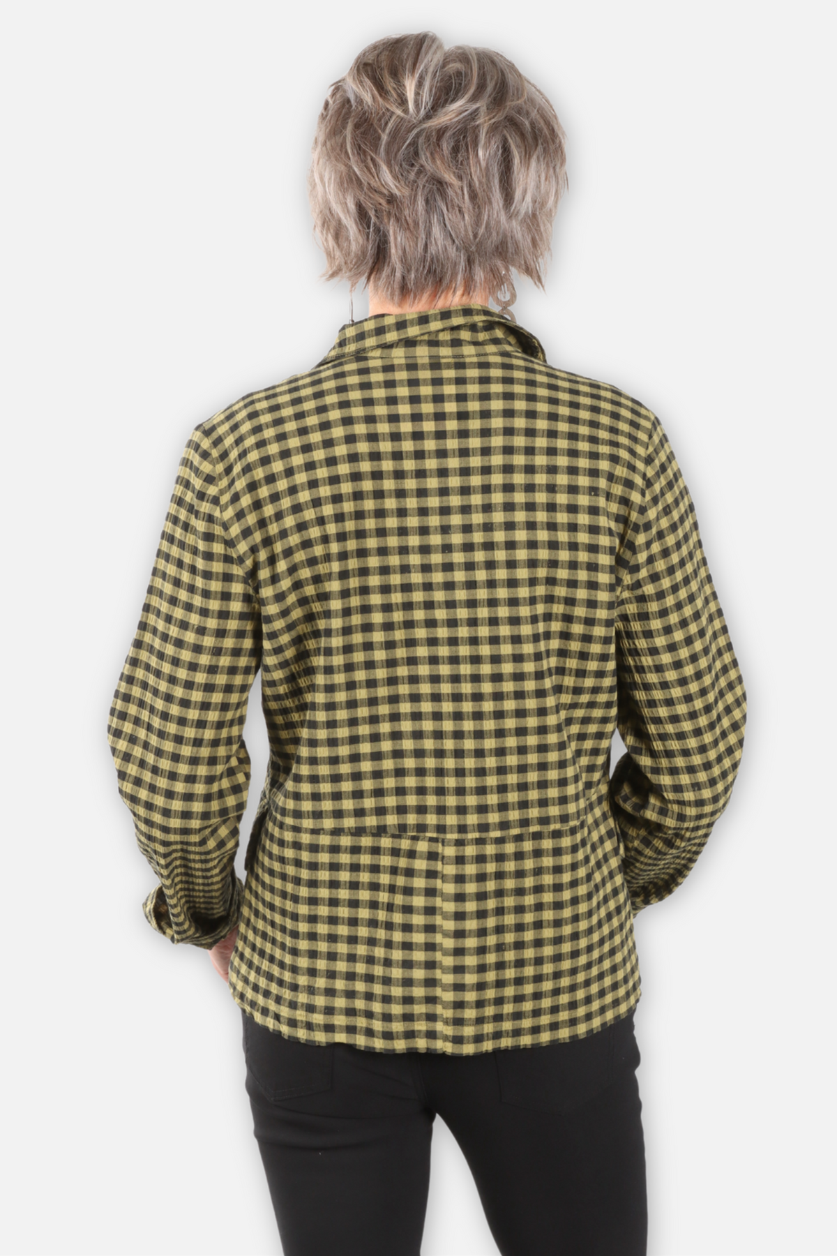 Textured Check Shirt - Avocado