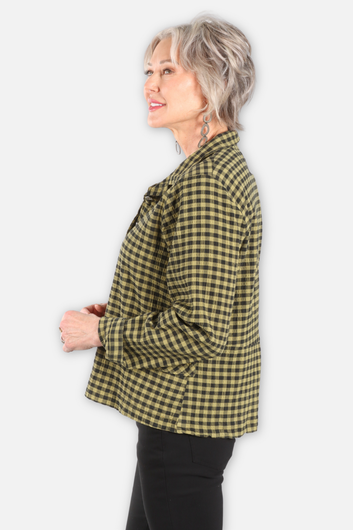 Textured Check Shirt - Avocado