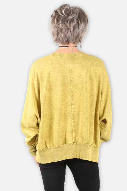 Cat's Meow Oversized Sweatshirt - Chartreuse