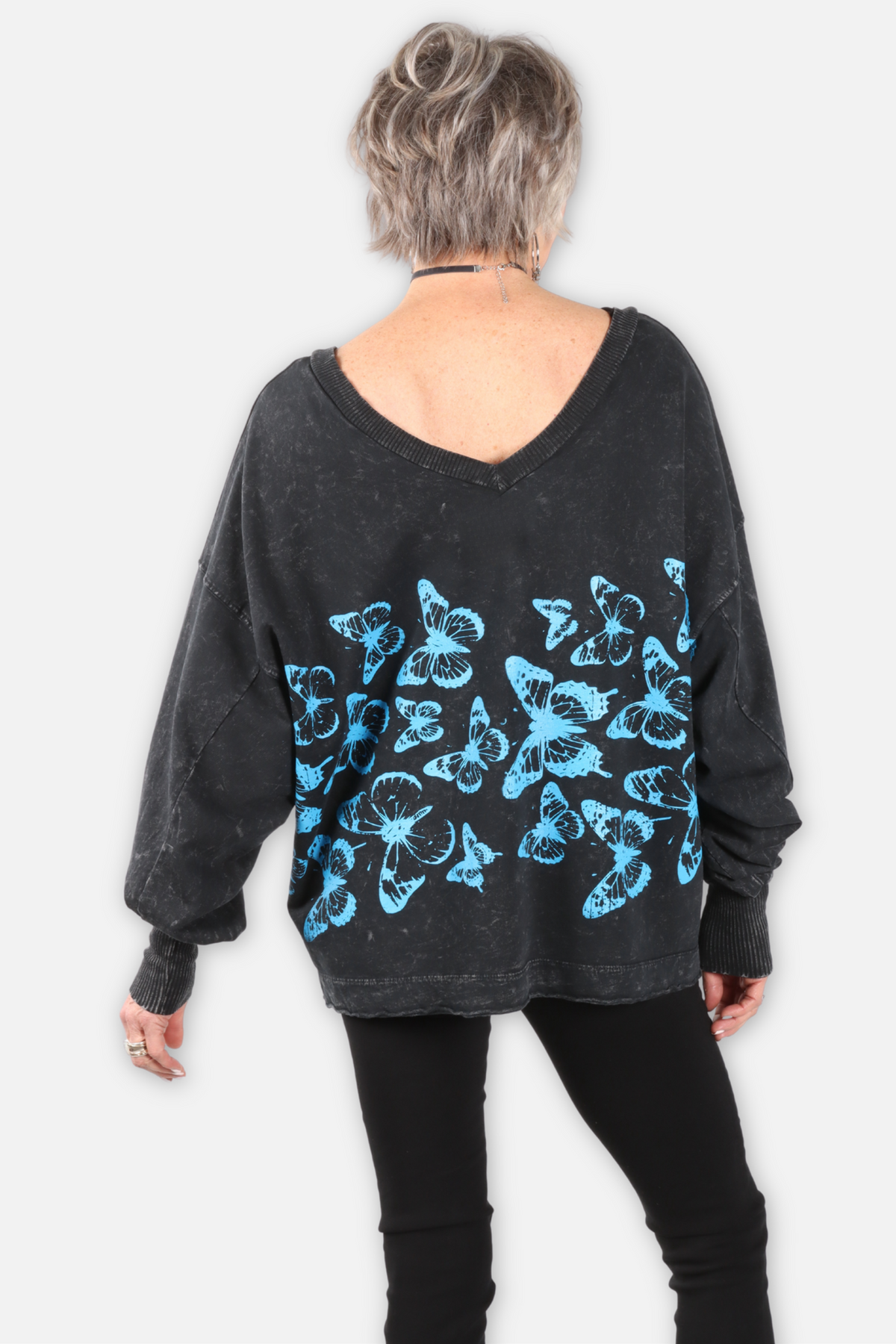 Frida Butterflies Sweatshirt - Black