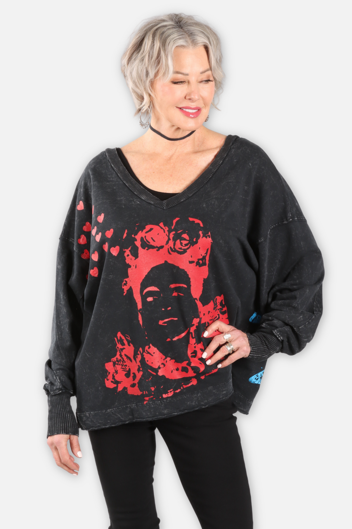 Frida Butterflies Sweatshirt - Black