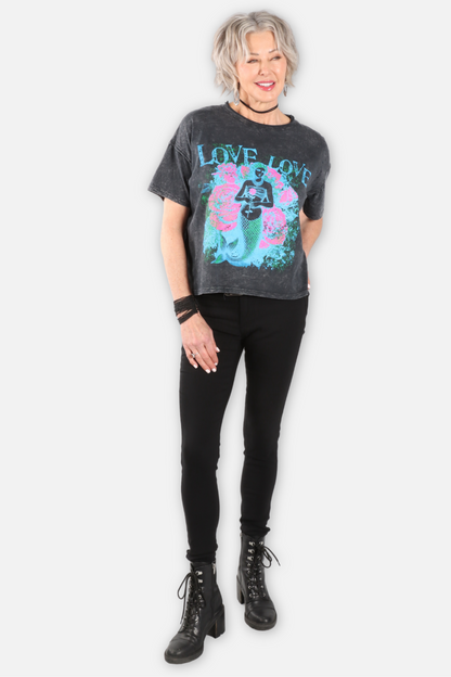 Love Love Mermaid Tee - Black
