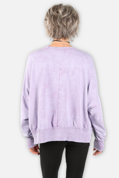 Tiger Face Oversized Sweatshirt - Lavender