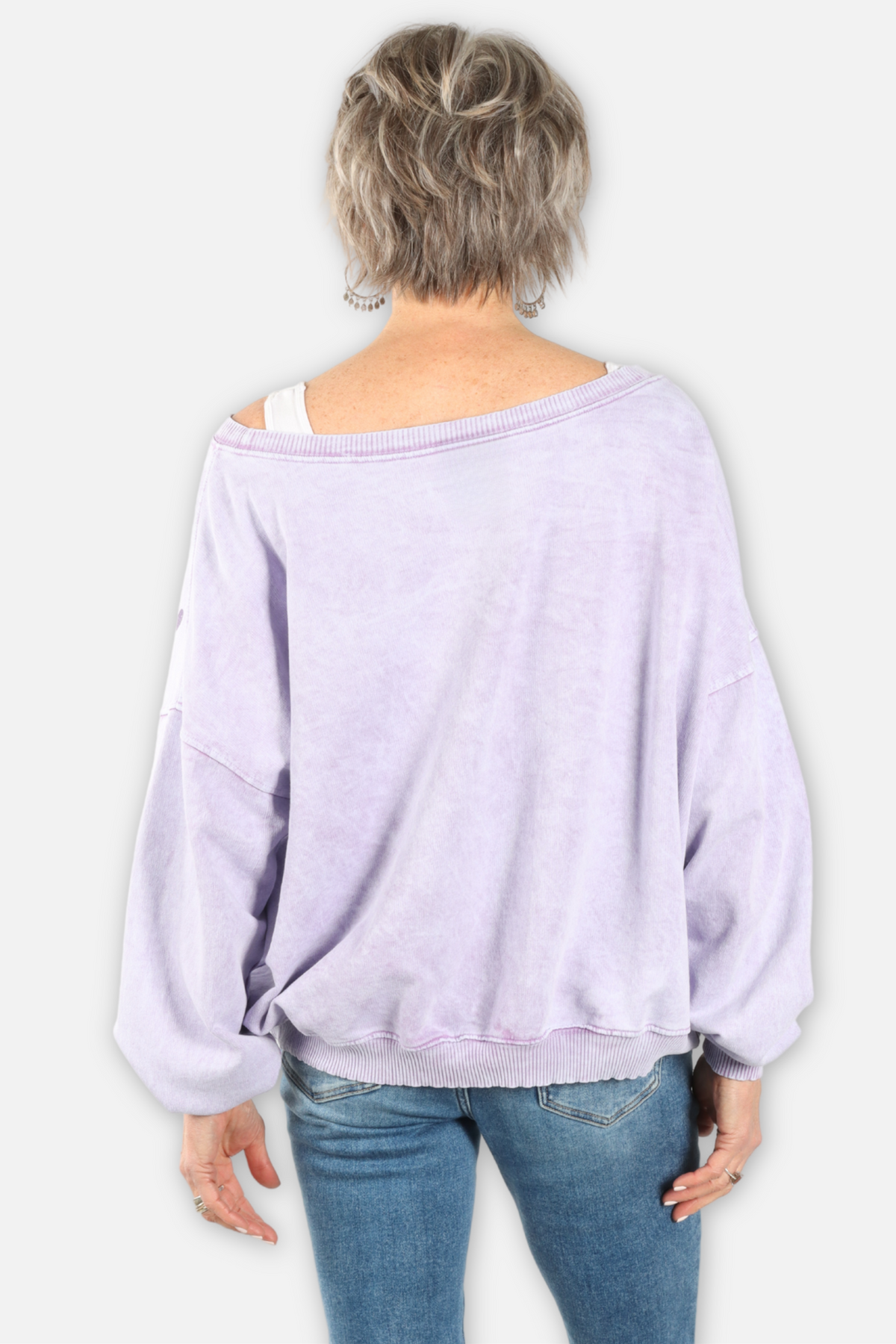 3 Tigers Wide Neck Sweatshirt - Lavender