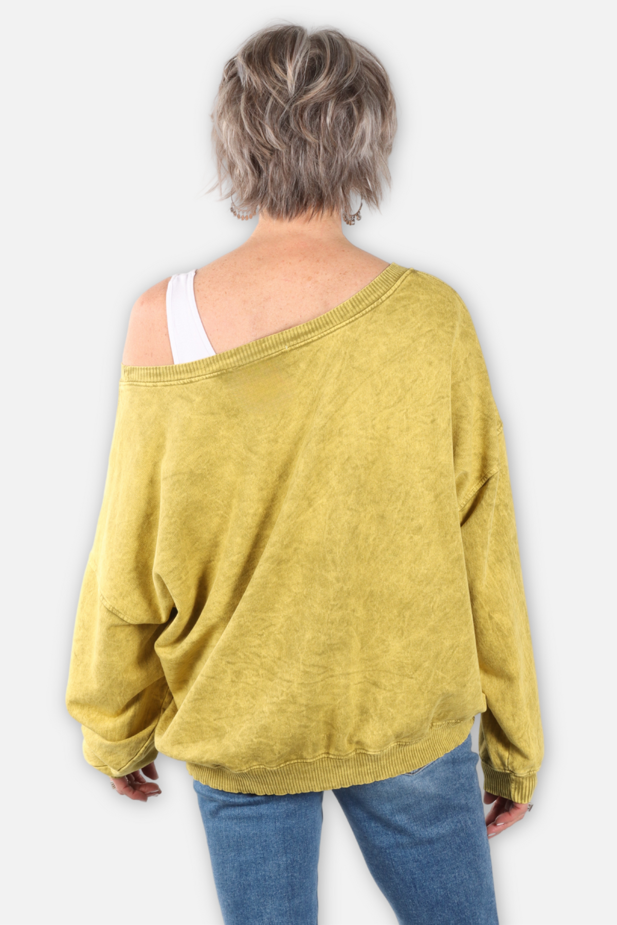 3 Tigers Wide Neck Sweatshirt - Chartreuse