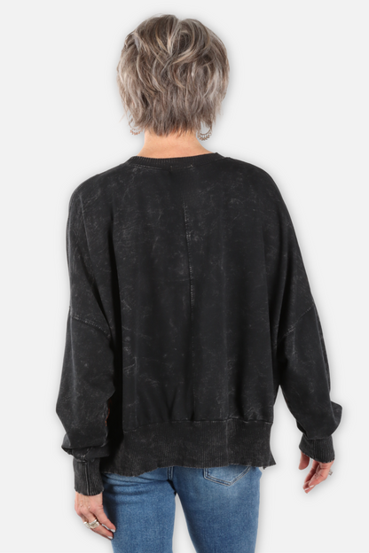 Cat's Meow Oversized Sweatshirt - Black
