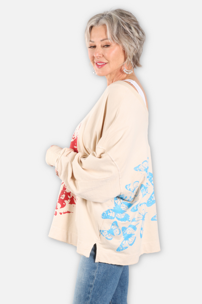 Frida Butterflies Sweatshirt - Ivory