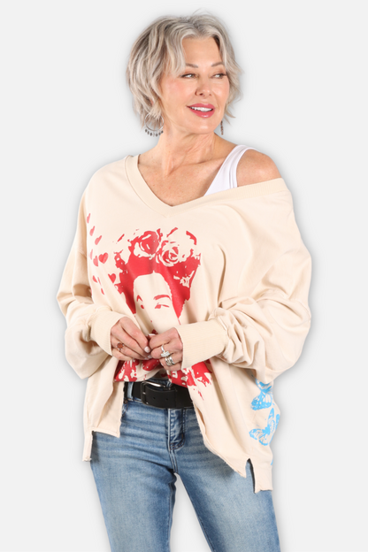 Frida Butterflies Sweatshirt - Ivory