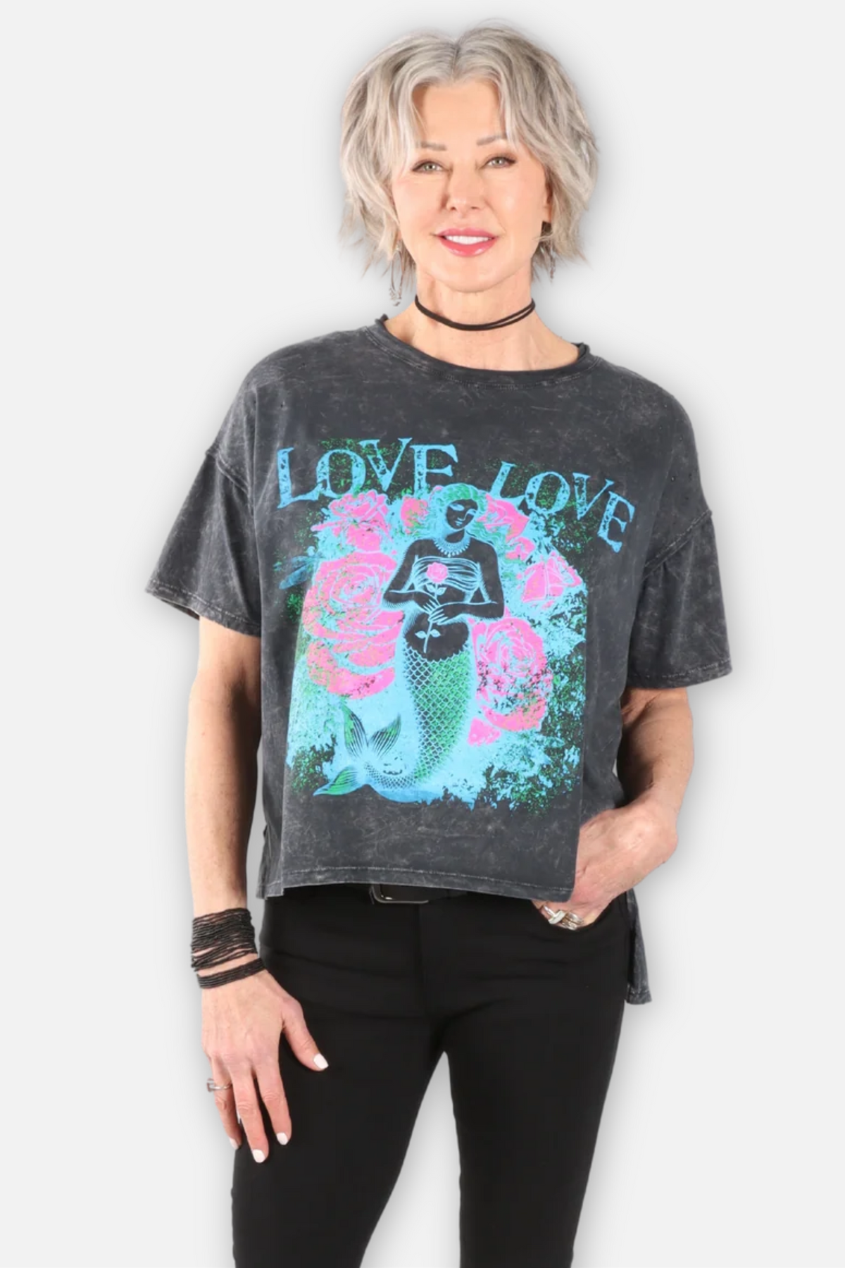 Love Love Mermaid Tee - Black