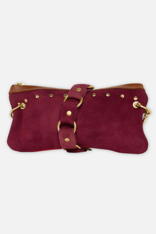 Mini Alice Suede Bag - Burgundy