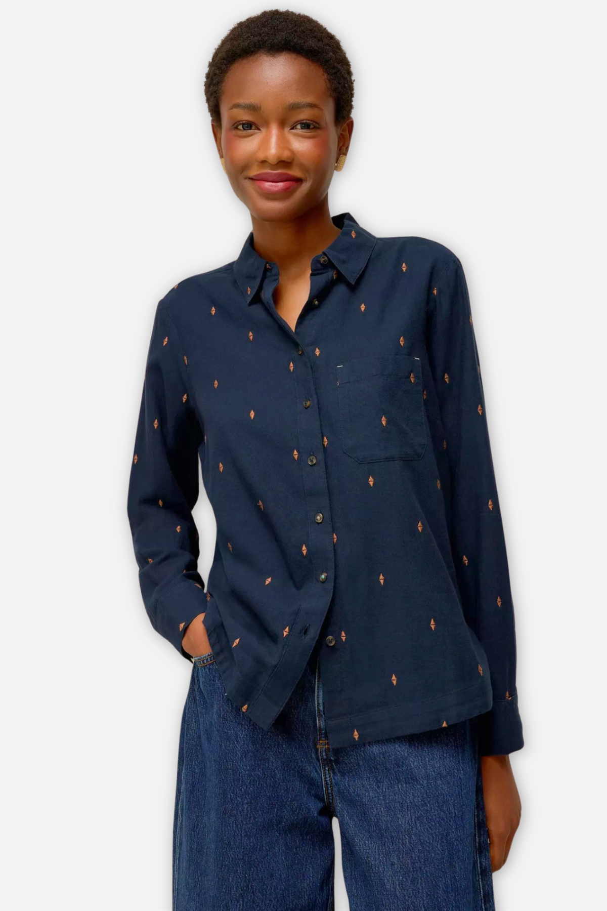Libby Diamond Shirt - Dark Navy