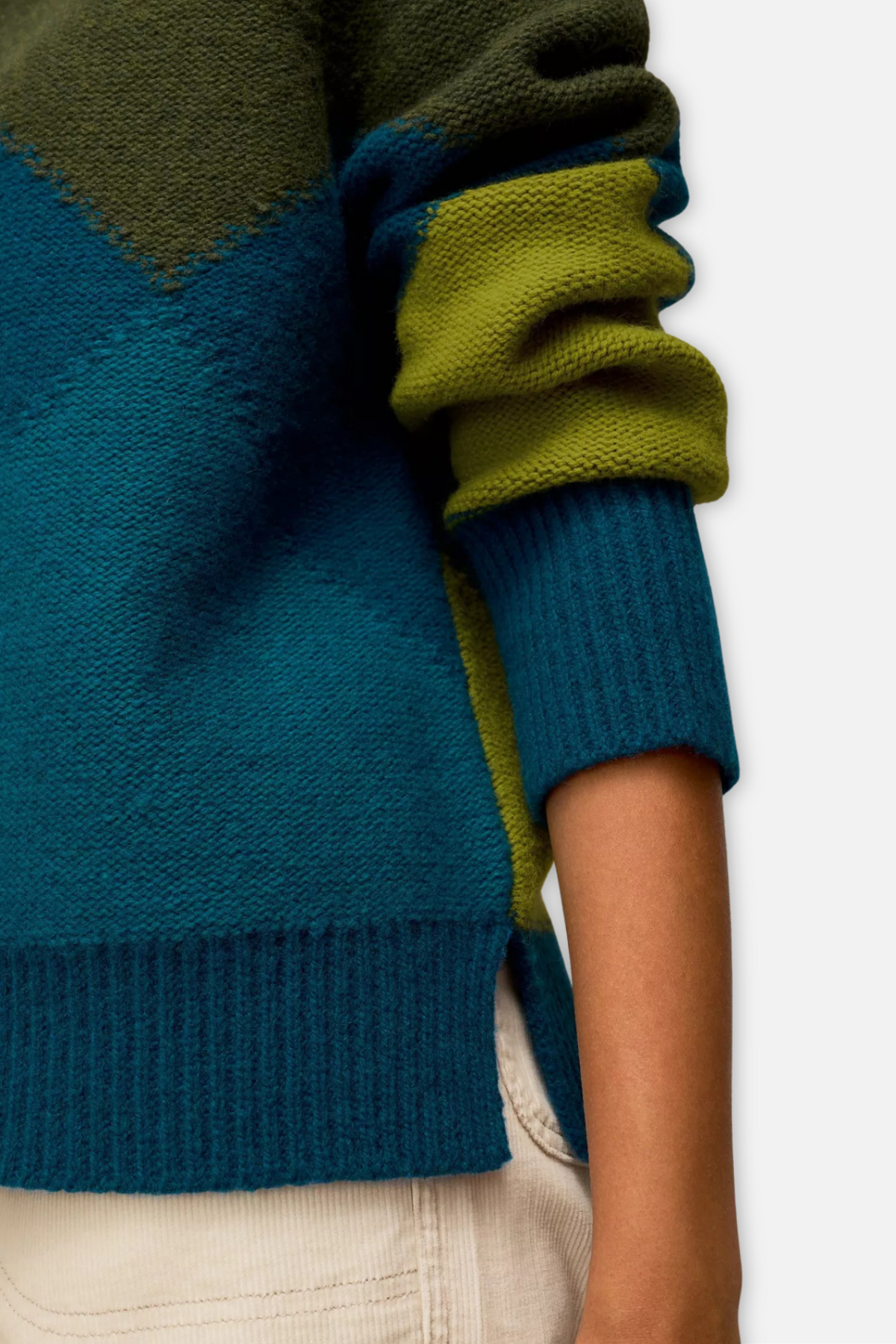 Mary Argyle Sweater - Navy Teal Multi