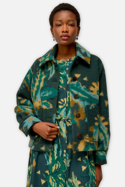 Alexa Wool Blend Jacket - Green Multi