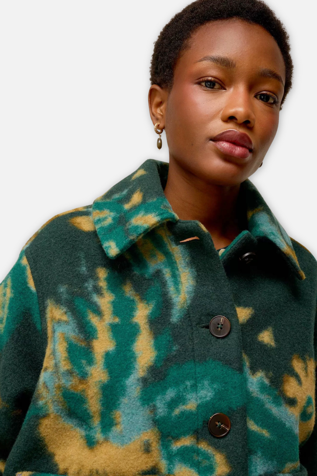 Alexa Wool Blend Jacket - Green Multi