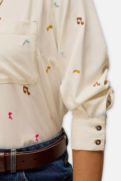 Libby Musical Shirt - Ivory Multi