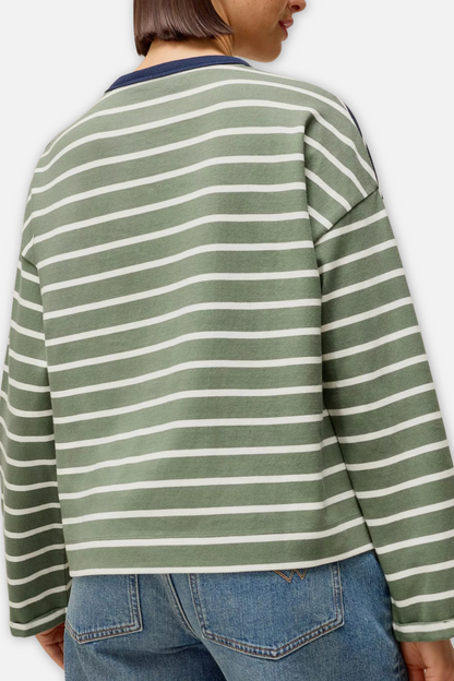 Kim Stripe Contrast Tee - Navy Multi