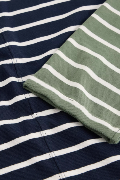 Kim Stripe Contrast Tee - Navy Multi