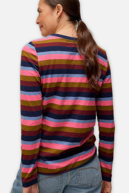 Clara Stripe Tee - Pink Multi