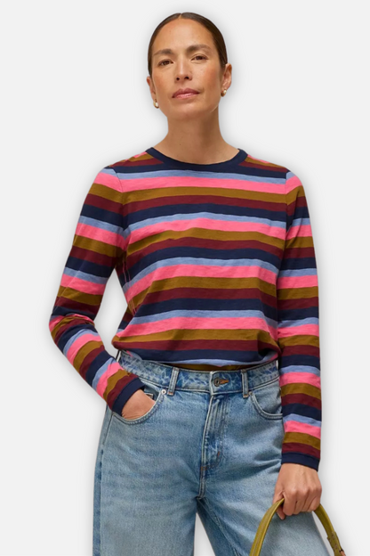 Clara Stripe Tee - Pink Multi