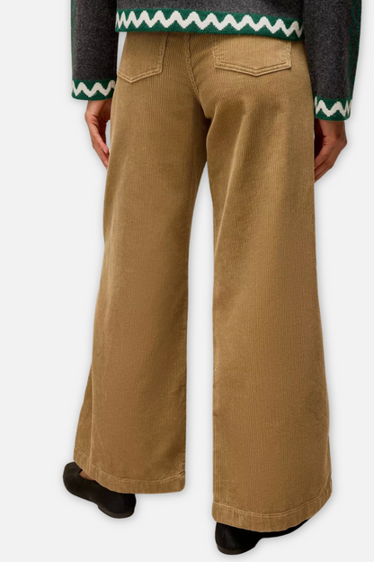 Ayla Corduroy Trouser - Light Green Tan