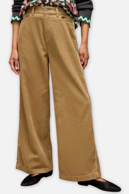 Ayla Corduroy Trouser - Light Green Tan