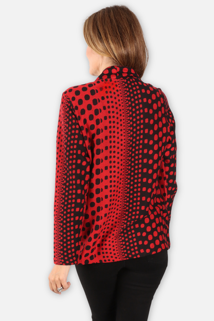 Cindy Open Jacket - Red & Black