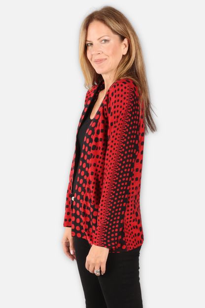 Cindy Open Jacket - Red & Black