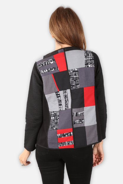 Ella Reversible 1 Button Jacket Plus - Black Multi