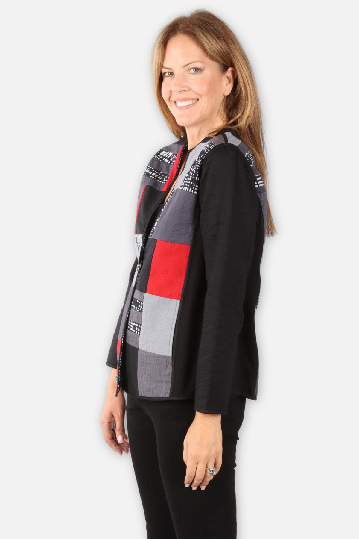 Ella Reversible 1 Button Jacket - Black Multi