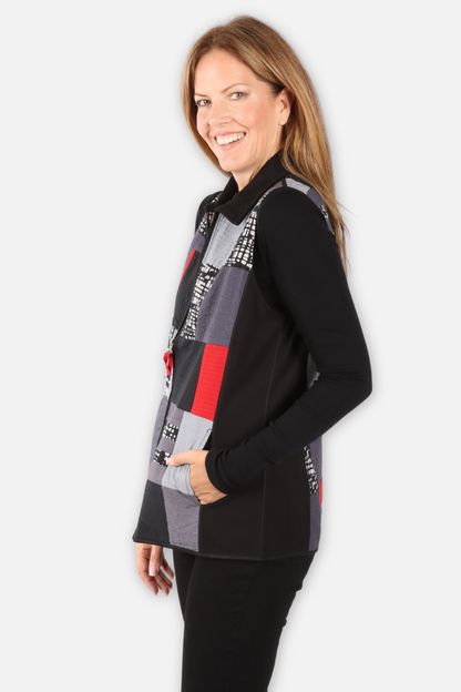 Ella Reversible Vest - Black Multi